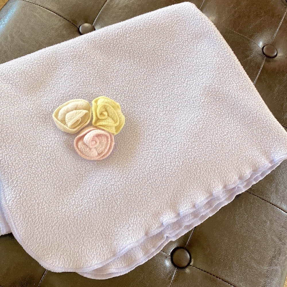 Light Blue Rose Flower Baby Blanket